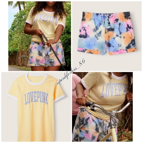 VS PINK RINGER TEE & HERITAGE SHORTS SET - Picture 3 of 14